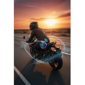 Resim Tekvora V21 Rgb Işıklı Bluetooth Motosiklet Kask Kulaklığı Interkom Destekli Yüksek Ses Kalitesi 