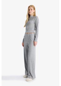 Resim Defacto Beli Lastikli Flare Fit Geniş Paça Eşofman Altı F0991AX25WN Gri 