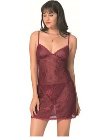 Resim Aria's Closet Arias Closet Bordo Kısa Jakarlı Gecelik Bordo 