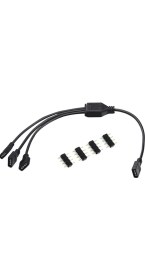 Resim Alfais 4375 RGB Şerit 4 Pin LED Çoklayıcı Splitter 1 Giriş 3 Çıkış Tek Kumanda Modeli 