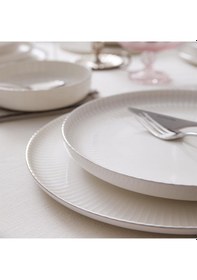 Resim Kütahya Porselen Bone Crest 48 Parça Yemek Takımı Platin File Platin 