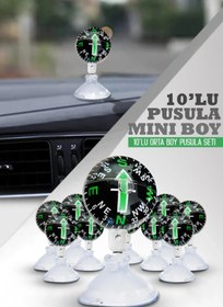 Resim Genel Markalar Araç Içi Vantuzlu Siyah 10'lu Mini Pusula Seti Araç Işıksız Pusula 