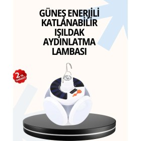 Resim Zero Land Techmrt Katlanabilir 5 Kanatlı Solar LED Bahçe ve Kamp Lambası 