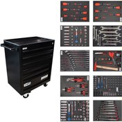 Resim Brio 6 Çekmeceli Tekerlekli Takım Arabası 258 Parça Siyah 