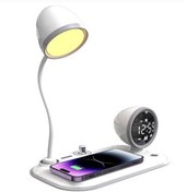 Resim S-link SL-CW21 Beyaz Telefon Uyumlu Fast Şarj 15W Ayarlanabilir Led Işıklı Masa Lambası 
