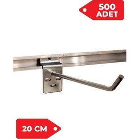 Resim 20 Cm 500 Adet Siyah Kanallı Pano Kancası Raf Askısı Galvaniz 