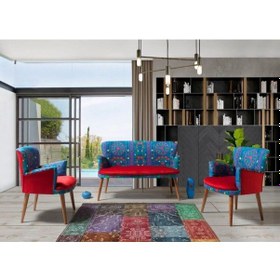 Resim Azra Mobilya Çay Seti Oturma Grubu Oturma Takımı Koltuk Takımı Ahşap Mobilya Takımı Balkon Bahçe Mobilyası Turkuaz 