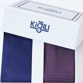 Resim Lila 2'li Kravat & Mendil Seti 