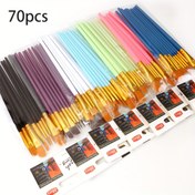 Resim 70 Parça Plastik Saplı Sanatçı Fırçaları Seti, Sulu Boya ve Yağlı Boya İçin Naylon Fırçalar Dahil, DIY Sanat Malzemeleri için Uygun, Noel, Cadılar Bayramı ve Şükran Günü için Su Baskılı Resim Fırçası Seti 