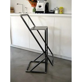 Resim Abronya Metal Bar Taburesi Yüksek Sandalye Renk Siyah 
