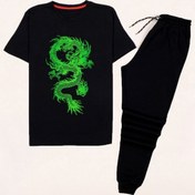 Resim Green Dragon Baskılı Eşofman Takımı Xl / Siyah Siyah 