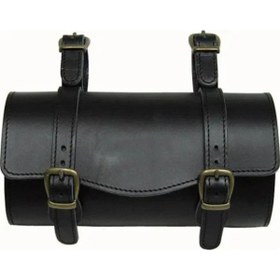 Resim ebakbak Motosiklet Deri Orta Boy Sosis Çanta Chopper Mod Siyah 