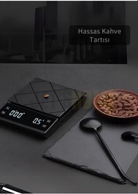 Resim Jet's Home Kahve Terazisi Hassas Zaman Ayarlı Elektronik Mutfak Tartısı 