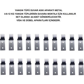 Resim İNTERFORM YANGIN TÜPÜ ASKI APARATI METAL 20'Lİ SET VİDA DÜBEL DAHİL 