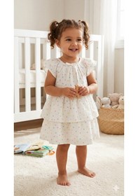 Resim Çikoby Kız Bebek Puantiyeli Elbise Ckb-50527 Ekru 