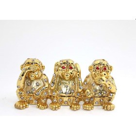 Resim Taşlı 3'lü Maymun Seti 