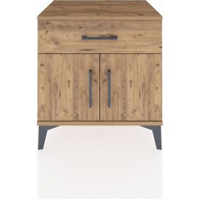 Resim Hyperion Komodin Tek Raflı Tek Çekmeceli 2 Kapaklı 60x44x64 Ç... Çam 