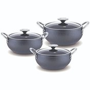 Resim Fms GM5004 Granit Mercan 3'lü Güveç Set Gri 