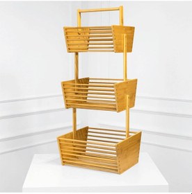 Resim Bambu Sebzelik, Bambu Raflı Organizer Açık Ahşap 