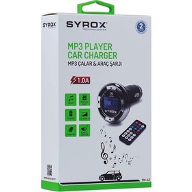 Resim Syrox 2.1A Mp3 Çalar & Araç Şarjı Transmitter SYX-TM42 