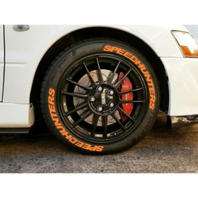 Resim NP Aksesuar Speedhunters Turuncu Lastik Yazısı 8'li Alman Yapıştırıcı 