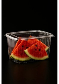 Resim Plastik Kapaklı Sızdırmaz Saklama Kabı 2000 Ml 100 Lü Set Tek Kullanımlık Gıda Kabı 