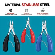 Resim Paslanmaz çelik tırnak makası, batık ve kalın tırnaklar için uygun. Keskin eğimli bıçağı rahat tutma yeriyle profesyonel ayak bakım aracı 