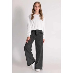 Resim Dmb Kız Çocuk Denim Bol Paça Pantolon 9-14 Yaş 29855 Füme 