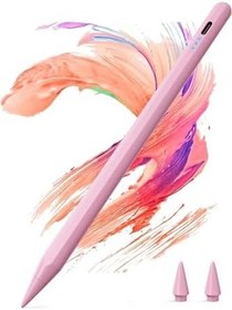 Resim m.tk moveteck iPad Stylus Kalem, iPad Pro 11"/13" M4, iPad Air, iPad Mini ile Uyumlu, Pembe, Palm Rejection 