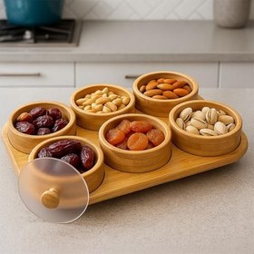 Resim Porsima Pbt-693 Tepsili 6lı Bambu Kahvaltılık Saklama Kabı Kapaklı Saklama Kabı Kapaklı Kahvaltılık Seti 