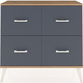 Resim Arges Şifonyer 4 Çekmeceli 88x30x80 Aytaşı-çam/antrasit Çam/antrasit 