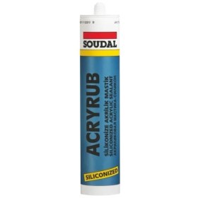 Resim Aesco Soudal Acryrub Silikonize Mastik 310 ml Beyaz 