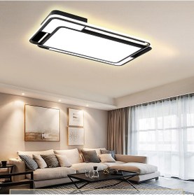 Resim Işık Dikdörtgeni Tavan Lambası Modern Led Aydınlatma Siyah 