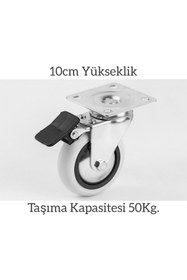 Resim ARON Hts353 Teker Mobilya Büro Masa Sehpa Ofis Tekeri Döner Tablalı Frenli 75*25mm Tekerlek (4'LÜ SET) 