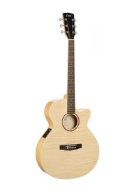 Resim Cort Sfx-fmnat Elektro Akustik Gitar - Naturel Profesyonel İnce Kasa Sfx Body Tasarımı, Alevli Akçaağaç Flame Maple Arka Ve Yanlar, Gelişmiş Preamp Sistemi 