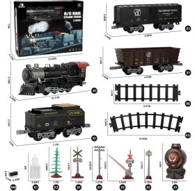 Resim Elektrikli Tren Seti ,buhar, Ses ve Işıklar, Vagonlar ve Raylar ile Uzaktan Kumandalı Tren Oyuncağı 