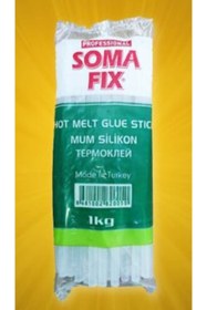 Resim Somafix 1 kg 11.3x300 Mm Kalın Somafıx Mum Silikon Çubuk Sıcak Şeffaf 