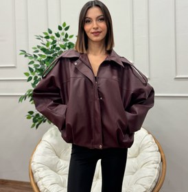 Resim Harley Bordo Deri Ceket - M 