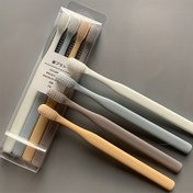Resim 4'lü Macaron Yumuşak Kıl Diş Fırçaları, Mikrofiber Bambu Kömür Sapı, Diş Etiye Nazik, Derinlemesine Temizlik Diş Bakımı 