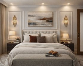 Resim Wall Molding Kit for Bedroom, Precut Wall Trim - 25mm / Ht:160cm-Queen 