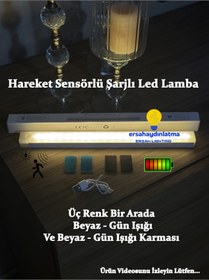 Resim Ithink Hareket Sensörlü Şarjlı Led Lamba 3 Renk 30 Cm 
