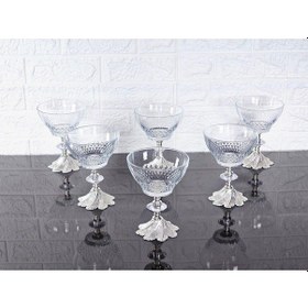 Resim Paşabahçe Serisi Infınıty Kase & Magnolıa Kase & Dondurmalık & Şekerlik Semerkand Gümüş Döküm Ayaklı Naturel 