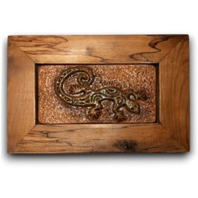Resim Semender Ahşap Çerçeveli Seramik Elyapımı Handmade Tablo 15 22,5 2,5 Cm Çerçeveli 