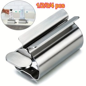 Resim 1/2/3/4 adet Paslanmaz Çelik Diş Macunu Sıkacağı - Elektrik Gerektirmeyen, Dayanıklı Metal Tasarım ile Verimli Diş Macunu Dağıtımı, Hijyenik & Kullanımı Kolay, Diş Macunu Dispenseri, Şık Metalik Yüzey, Modern Banyo Aksesuarı, Kolay Temizlenebilir Malzeme 