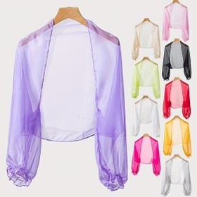 Resim 1 Adet Şık Hafif Polyester Şal Sarma - Fırfırlı Manşetli Uzun Kollu Eşarp, Dış Mekan & Günlük Kullanım için Düz Renk Çok Yönlü Moda Aksesuar (Elde Yıkama/Kuru Temizleme) 