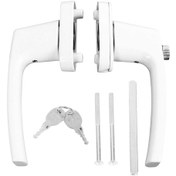 Resim Anahtarlı Çift Taraflı Sağlam Kalın Kapı Kolu Beyaz 