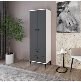 Resim Kalender Dekor Silvia-1 Slv14, 2 Kapaklı, 2 Çekmeceli Gardırop 