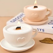 Resim Silikon Kalıp - 2'li Set Sevimli Fincan Mum Kabı Silikon Kalıbı DIY Kahve Kupası Saklama Tepsisi El Sanatları Alçı Çiçek Saksısı Döküm Kalıbı Ev Dekorasyonu 