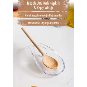 Resim Akrilik Şeffaf Tezgah Üstü Kirli Kaşıklık & Kepçe Altlığı 