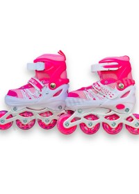 Resim Pasifik Çift Sıra Ayarlanabilen 4 Tekerlekli Işıklı Alıştırma Pateni 